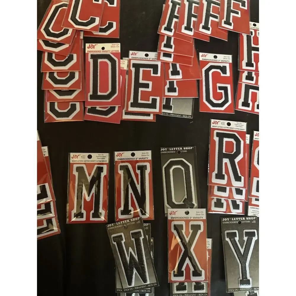 Joy Iron on Letters Lot Black 3”